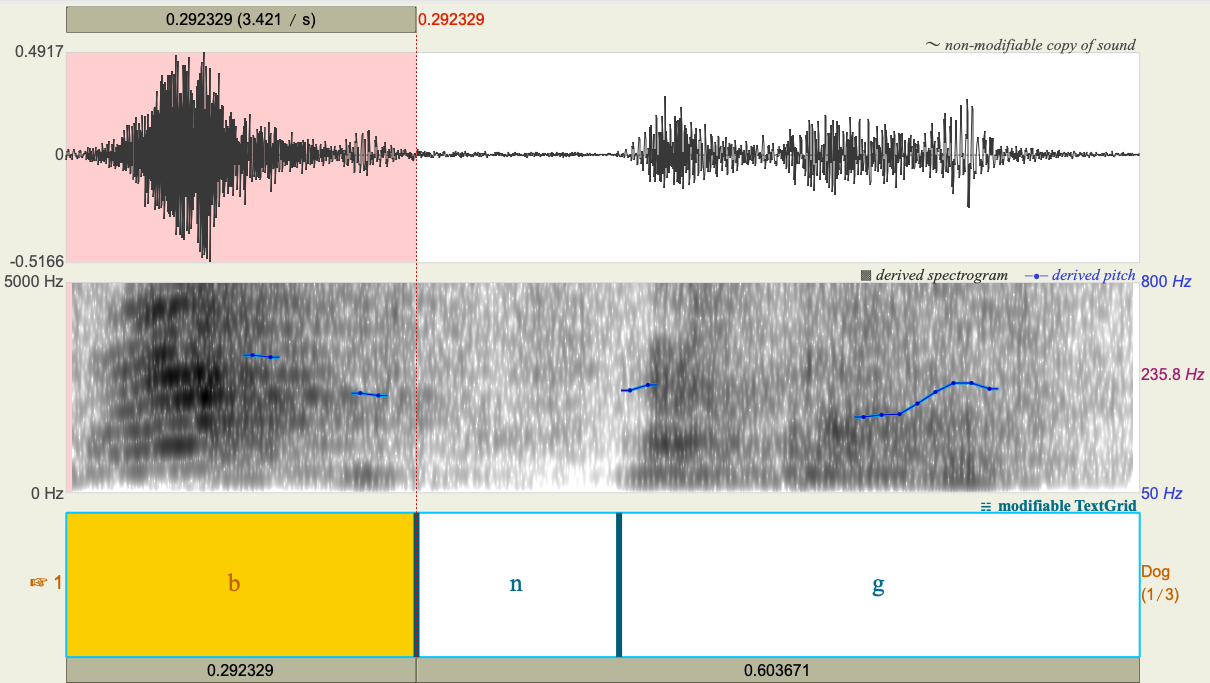 Waveform and Spectrogram of bark sample 1