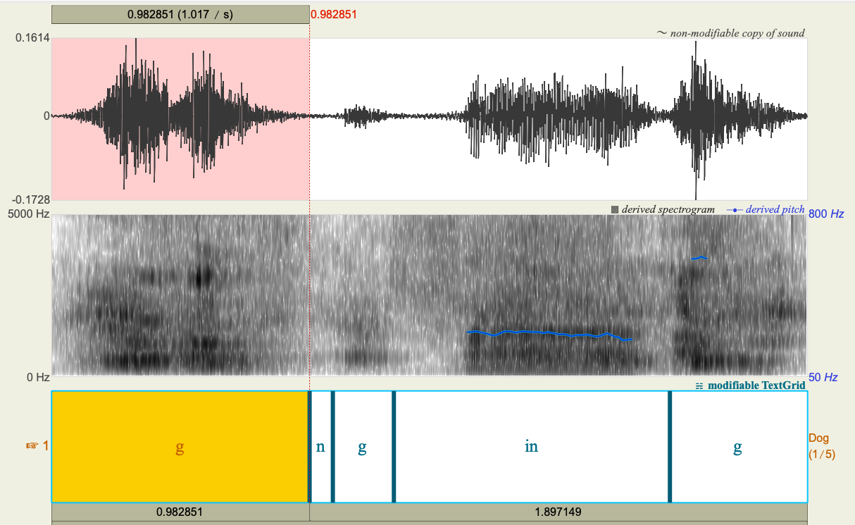 Waveform and Spectrogram of growling sample 2