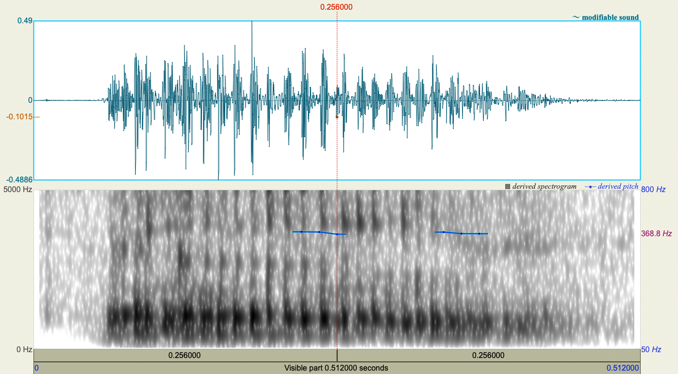 Waveform and Spectrogram of growling sample 3