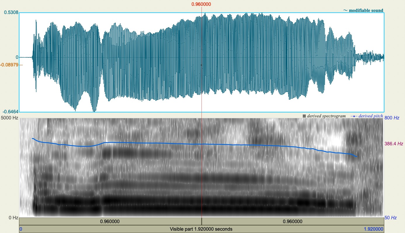 Waveform and Spectrogram of howl sample 1