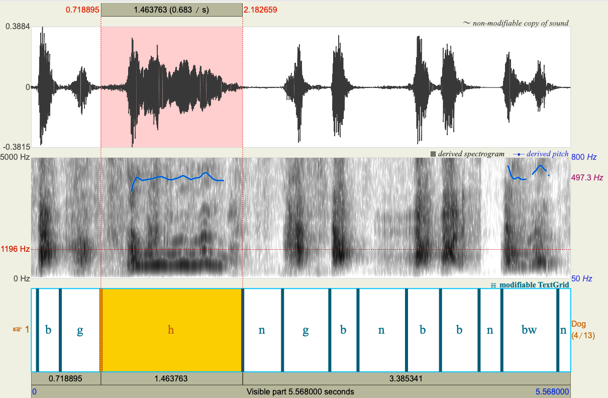 Waveform and Spectrogram of howl sample 3